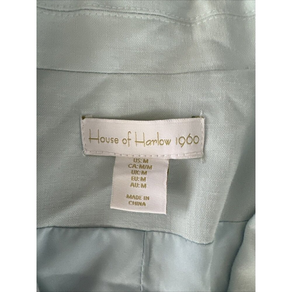 HOUSE OF HARLOW Ice Blue Double Breasted Blazer W/Beautiful Button Detail Sz M - Picture 5 of 5